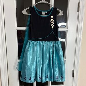 Elegant Blue Satin Skirt with Purple Accents XL 14/16